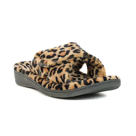 Vionic Women's Relax Natural Leopard Slippers 10011249102 - Picture 2 of 3